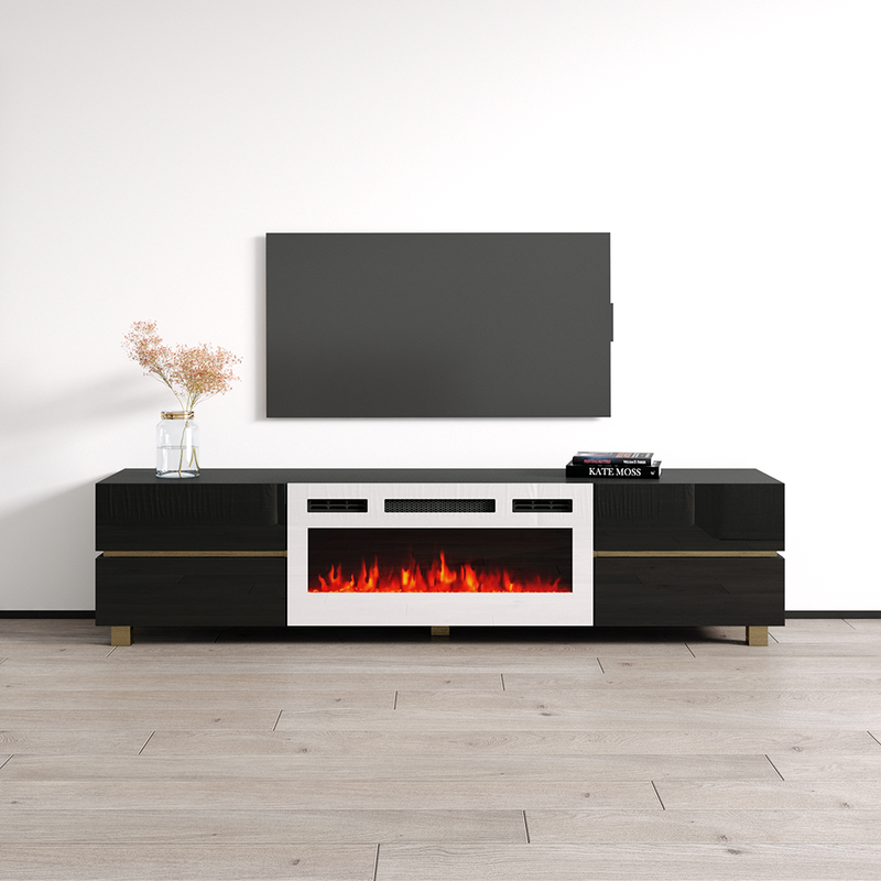 Bono 01 WH-EF Fireplace TV Stand - Meble Furniture