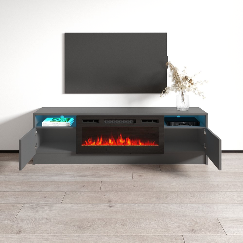 Duke 01 BL-EF Fireplace TV Stand - Meble Furniture