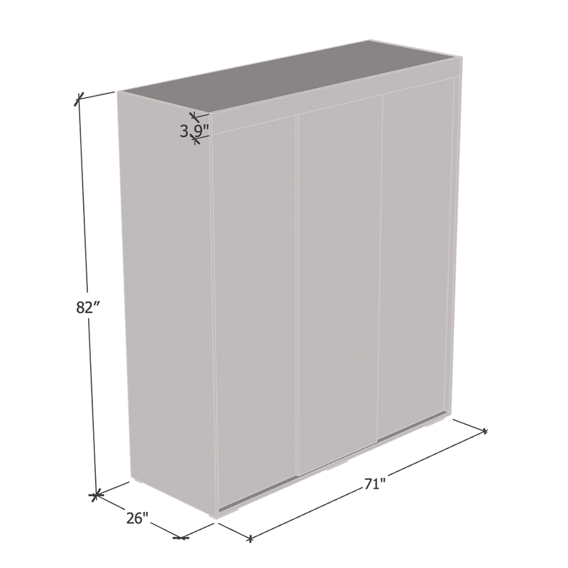 Aria 3 Door 71" Wardrobe with Mirror - Meble Furniture