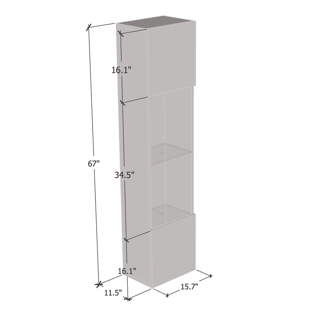 Fly Type-42 Wall Mounted Floating Bookcase Cabinet - Meble Furniture