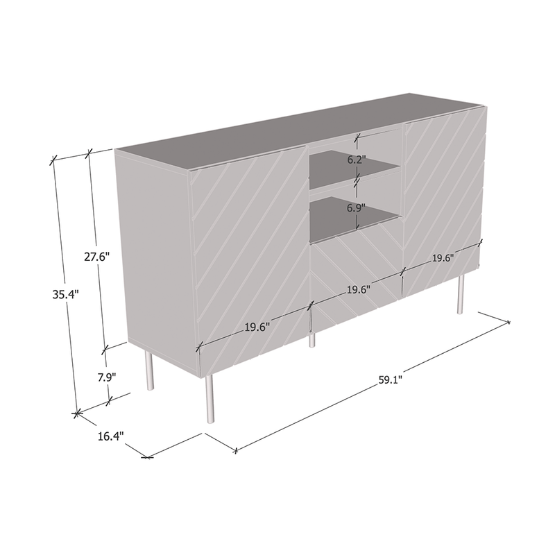Abeto Sideboard dimensions diagram