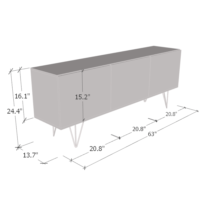 Kris 3D 63" Sideboard - Meble Furniture