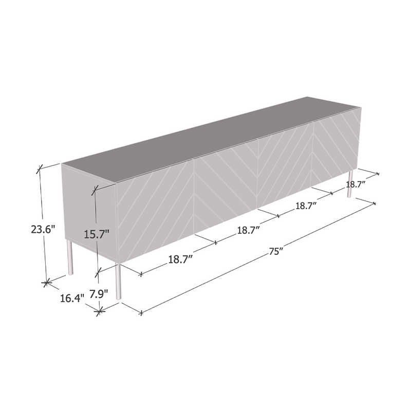 Abeto TV Stand dimensions diagram