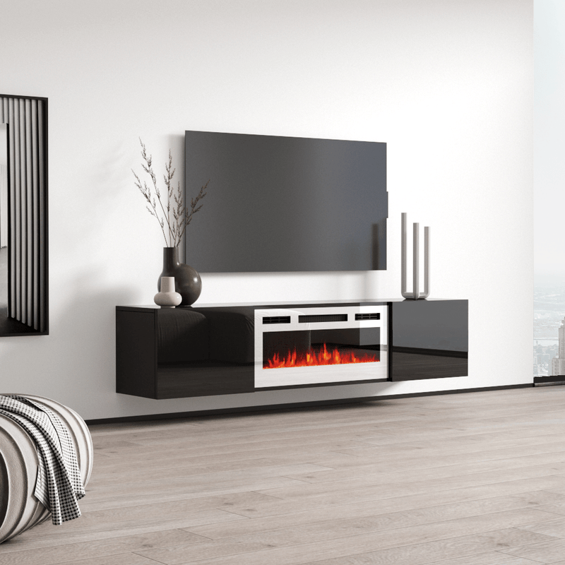 Cali WH-EF Wall Mounted Electric Fireplace 72" TV Stand - Meble Furniture