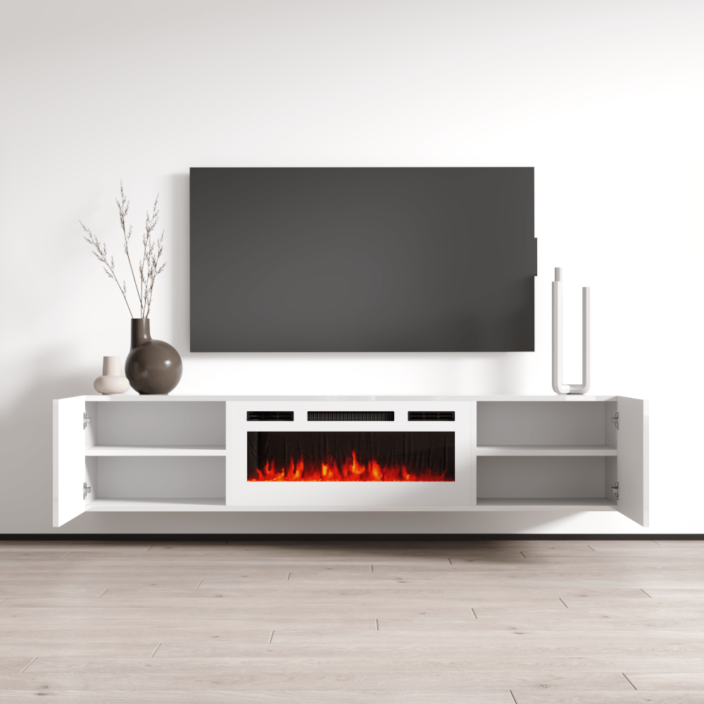 Cali WH-EF Wall Mounted Electric Fireplace 72" TV Stand - Meble Furniture