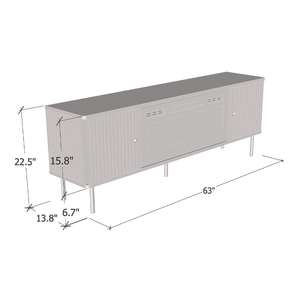 Camelia WH-EF Electric Fireplace 63" TV Stand - Meble Furniture