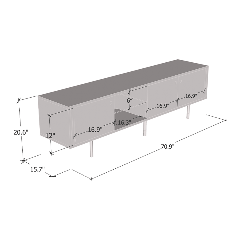Cristal 03 71" TV Stand - Meble Furniture