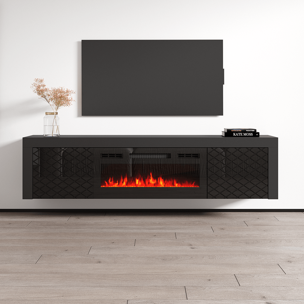 Dia BL EF Floating Fireplace TV Stand Meble Furniture