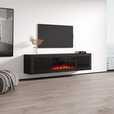 Dia BL-EF Floating Fireplace TV Stand - Meble Furniture