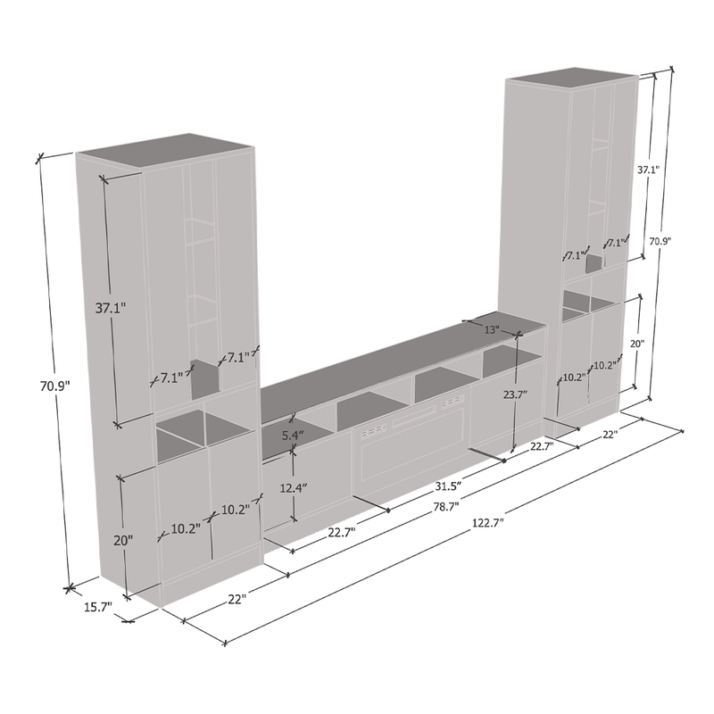 Disparo BL05-BK-BK Entertainment Center - Meble Furniture