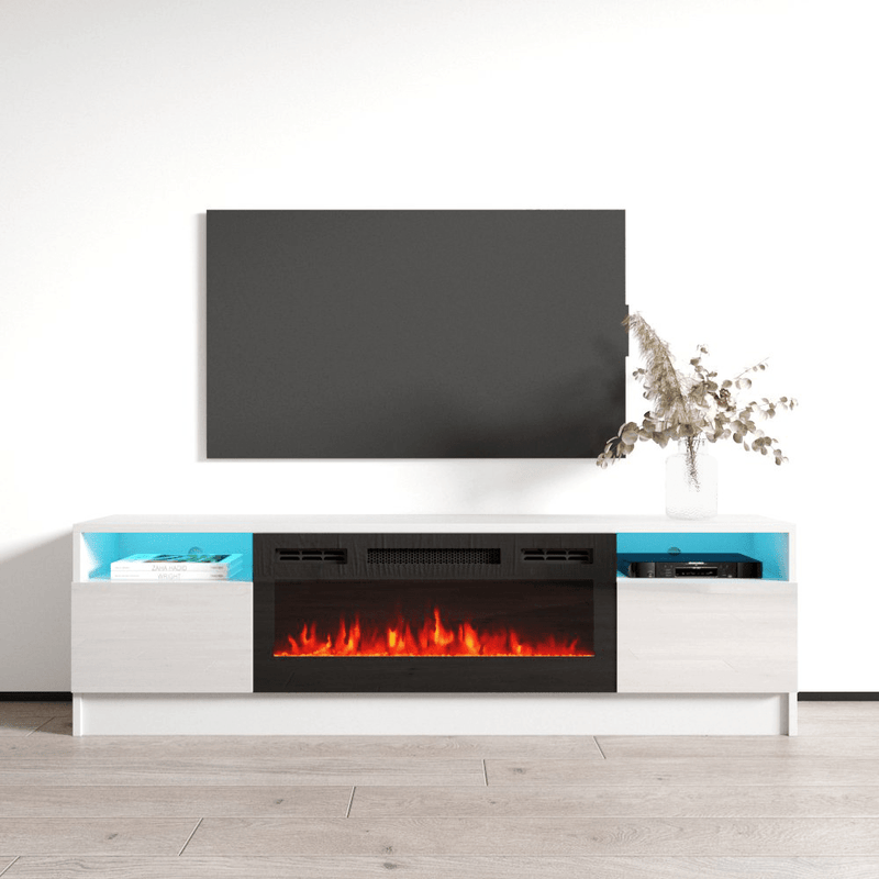 Duke 01 BL-EF Electric Fireplace 63" TV Stand - Meble Furniture