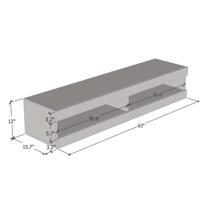 Fly Type-34 Wall Mounted Floating 63" TV Stand - Meble Furniture