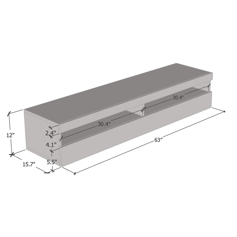 Fly Type-35 Wall Mounted Floating 63" TV Stand - Meble Furniture