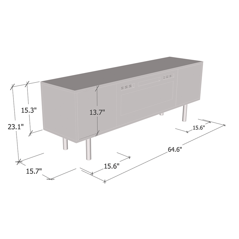 Goldie WH-EF Electric Fireplace 65" TV Stand - Meble Furniture