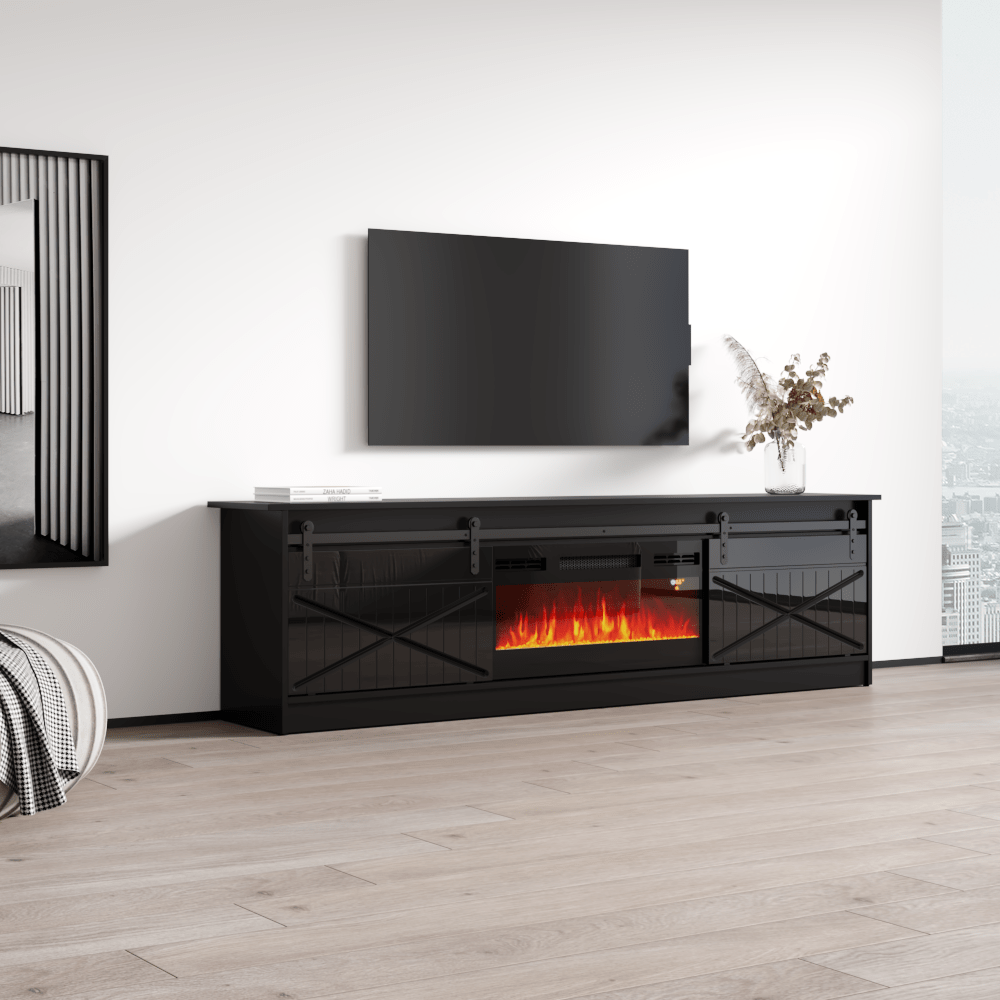 Granero BL-EF Electric Fireplace 79" TV Stand - Meble Furniture