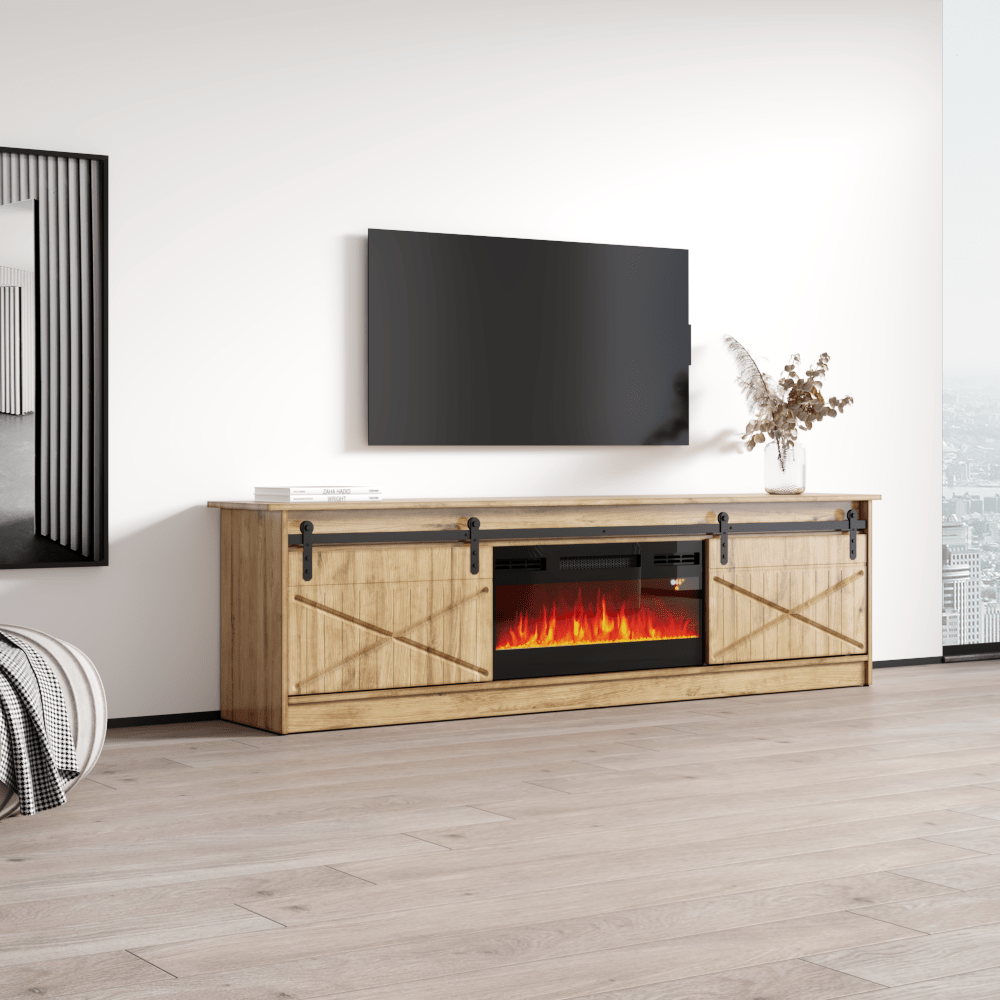 Granero BL-EF Electric Fireplace 79" TV Stand - Meble Furniture