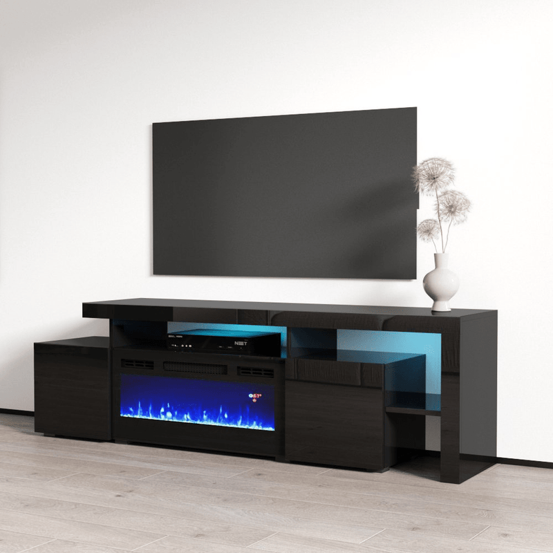 Inferno BL-EF Electric Fireplace 73" TV Stand - Meble Furniture