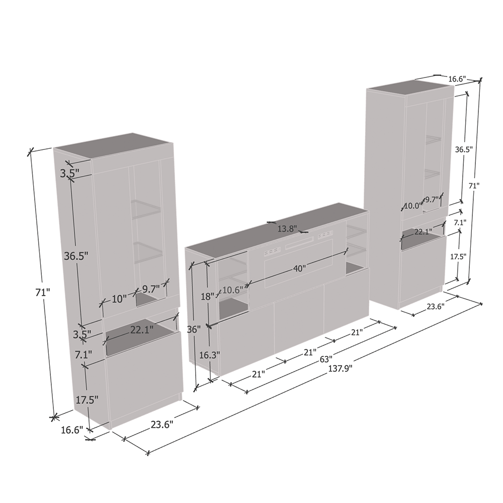 Komi 03 Electric Fireplace Entertainment Center - Meble Furniture