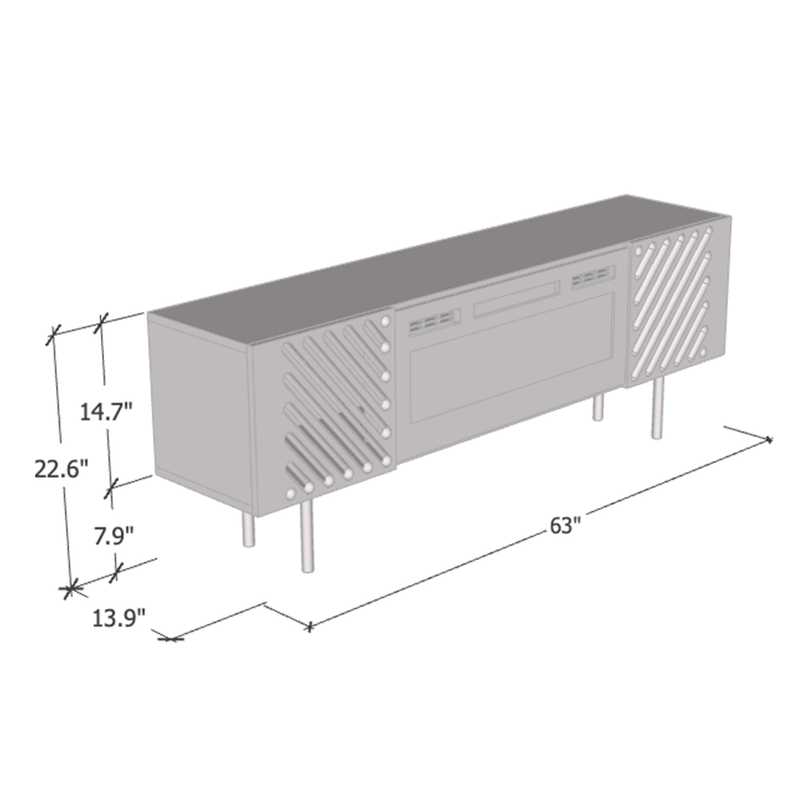 Laser WH-EF Electric Fireplace 63" TV Stand - Meble Furniture