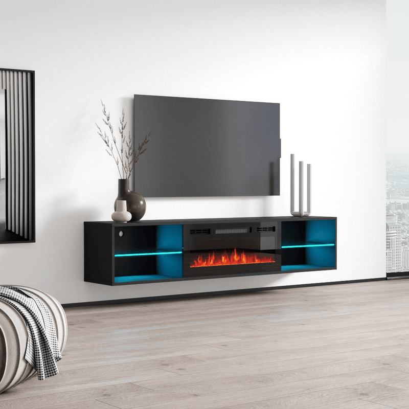 Lima EF Wall Mounted Electric Fireplace 72" TV Stand - Meble Furniture