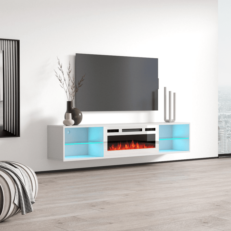 Lima WH-EF Wall Mounted Electric Fireplace 72" TV Stand - Meble Furniture