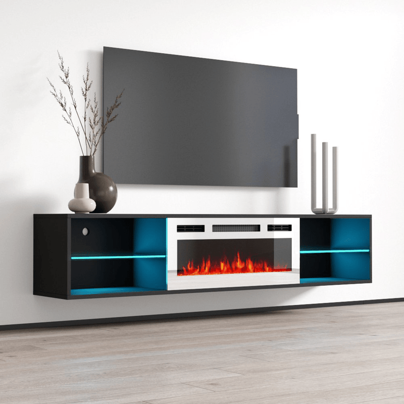 Lima WH-EF Wall Mounted Electric Fireplace 72" TV Stand - Meble Furniture
