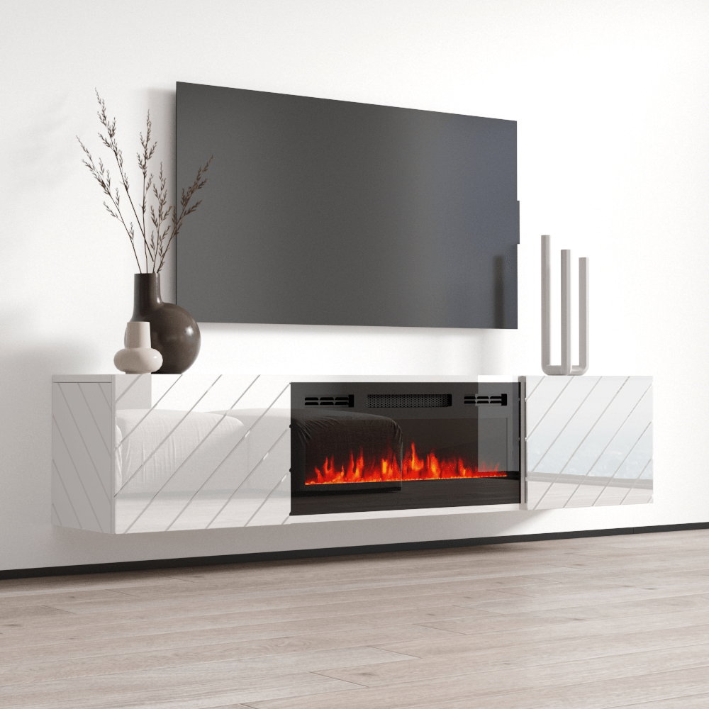 Luxe EF Wall Mounted Electric Fireplace 72" TV Stand - Meble Furniture