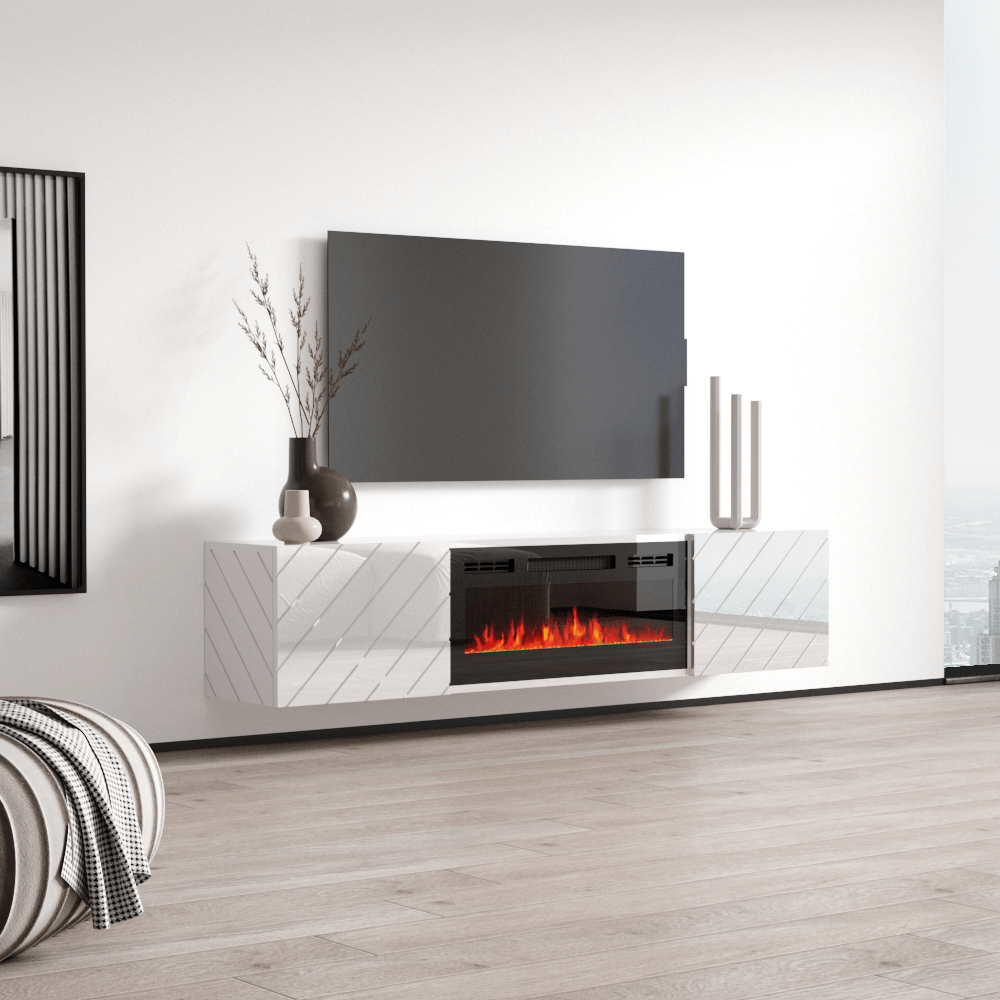 Luxe EF Wall Mounted Electric Fireplace 72" TV Stand - Meble Furniture