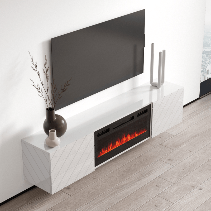 Luxe EF Wall Mounted Electric Fireplace 72" TV Stand - Meble Furniture