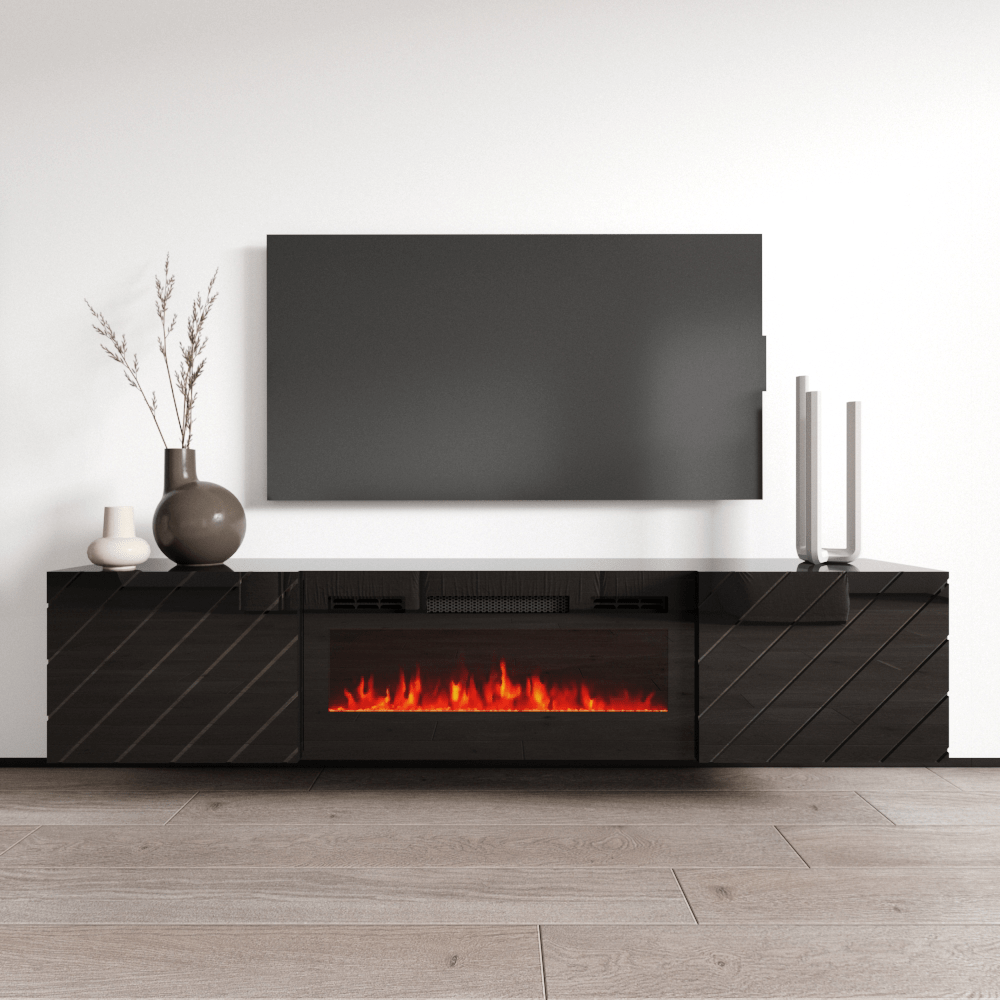 Electric fireplace tv stand with built in speakers deals