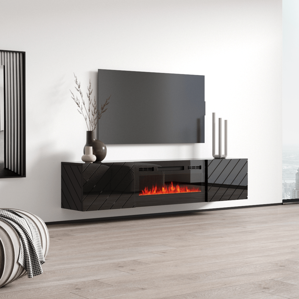 Luxe EF Wall Mounted Electric Fireplace 72" TV Stand - Meble Furniture