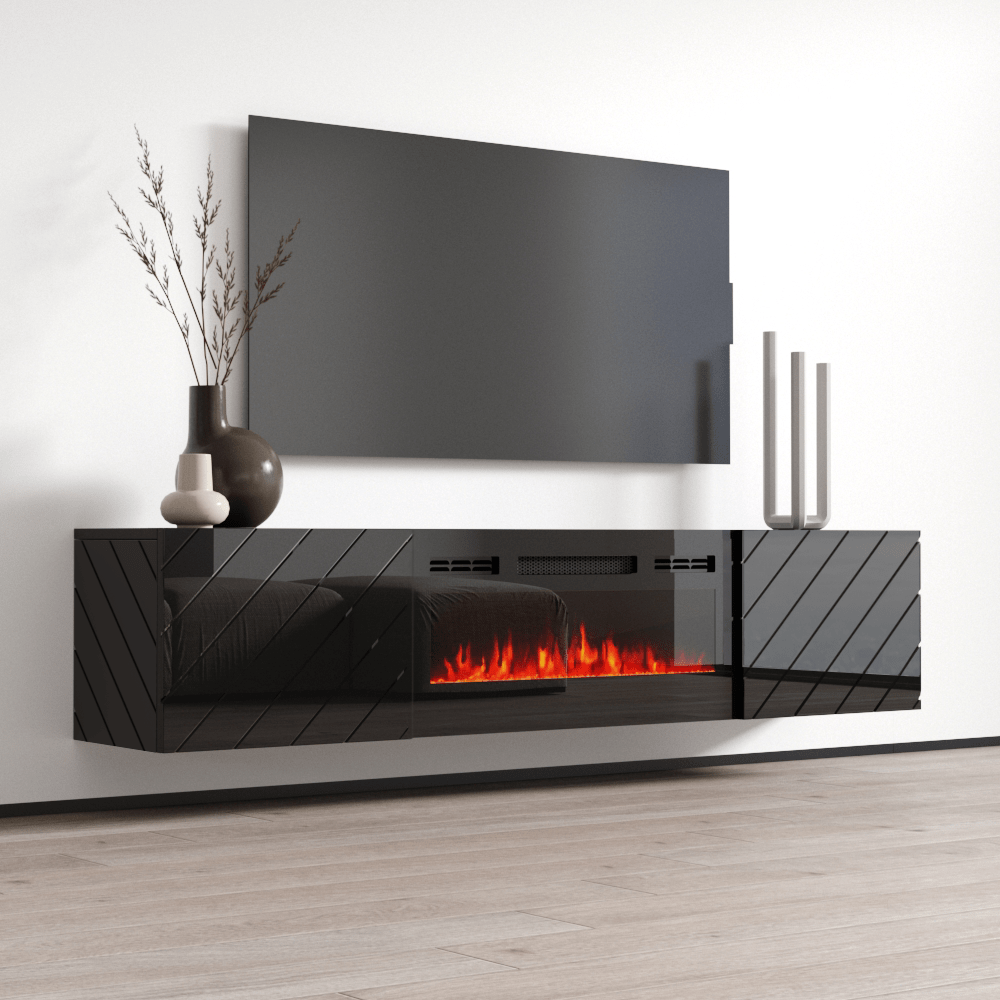 Luxe EF Wall Mounted Electric Fireplace 72" TV Stand - Meble Furniture