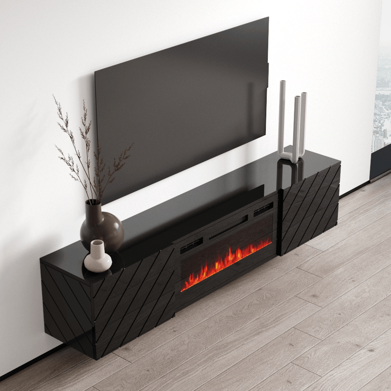 Luxe EF Wall Mounted Electric Fireplace 72" TV Stand - Meble Furniture