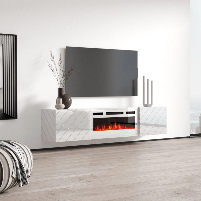 Luxe WH-EF Wall Mounted Electric Fireplace 72" TV Stand - Meble Furniture