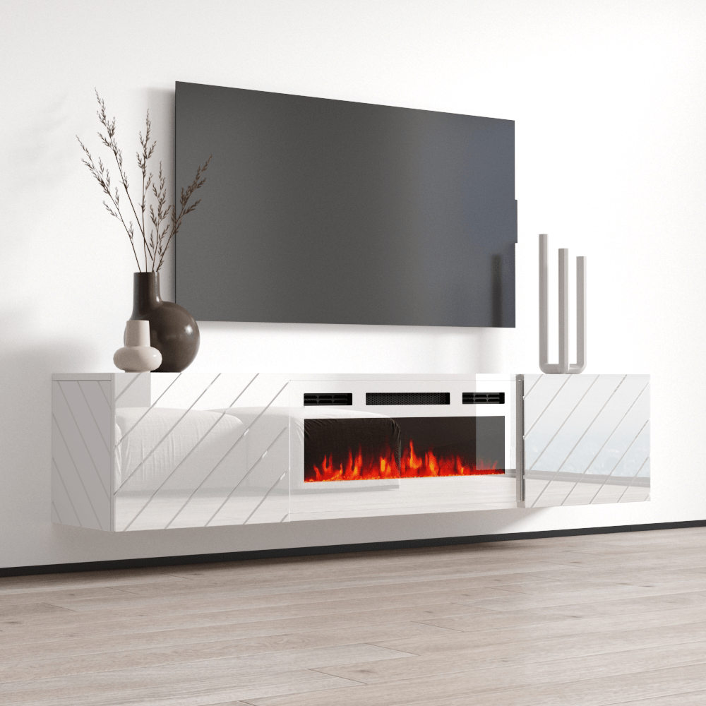 Luxe WH-EF Wall Mounted Electric Fireplace 72" TV Stand - Meble Furniture
