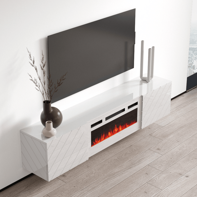 Luxe WH-EF Wall Mounted Electric Fireplace 72" TV Stand - Meble Furniture