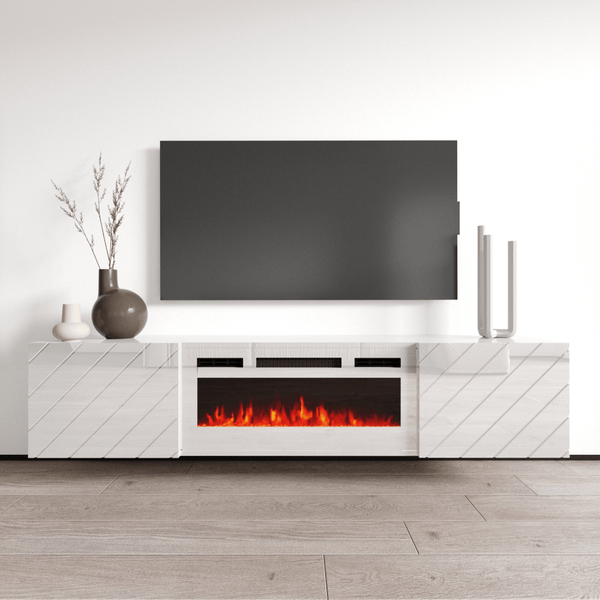 Luxe WH EF Floating Fireplace TV Stand Meble Furniture