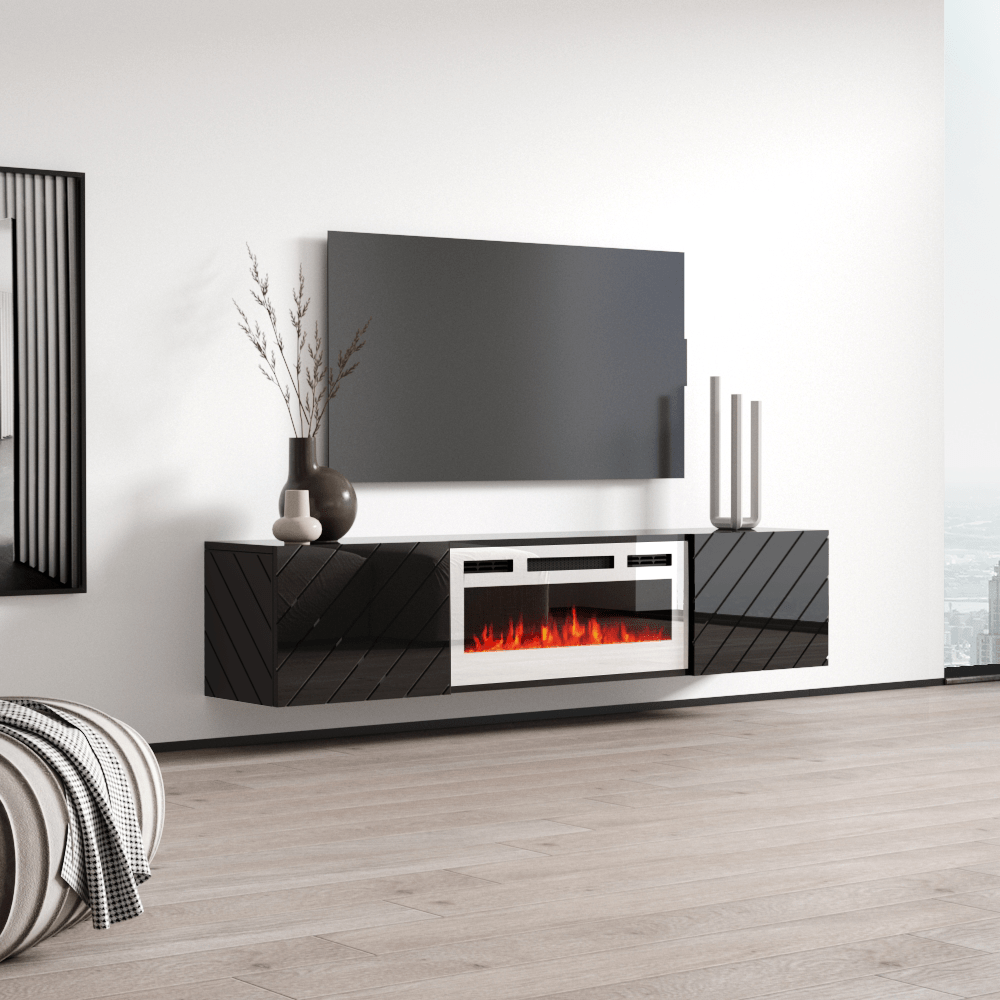 Luxe WH-EF Wall Mounted Electric Fireplace 72" TV Stand - Meble Furniture
