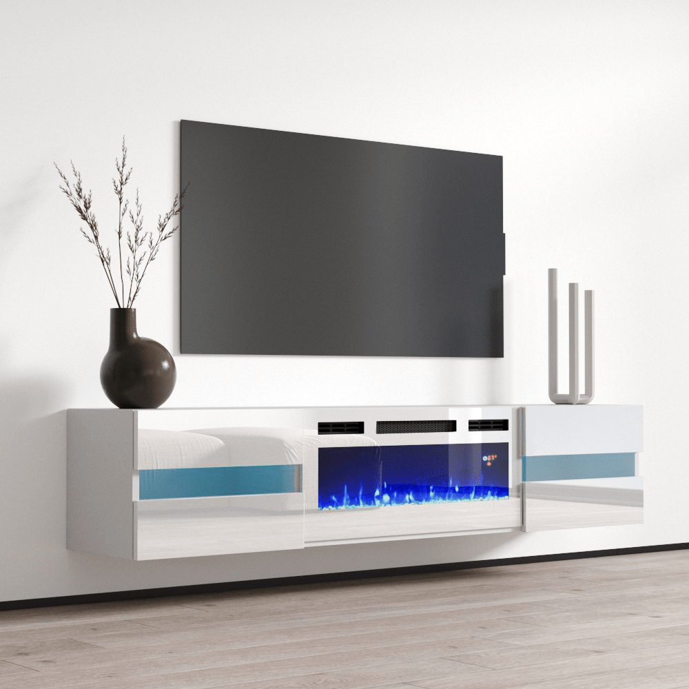 Metro WH EF Floating Fireplace TV Stand Meble Furniture