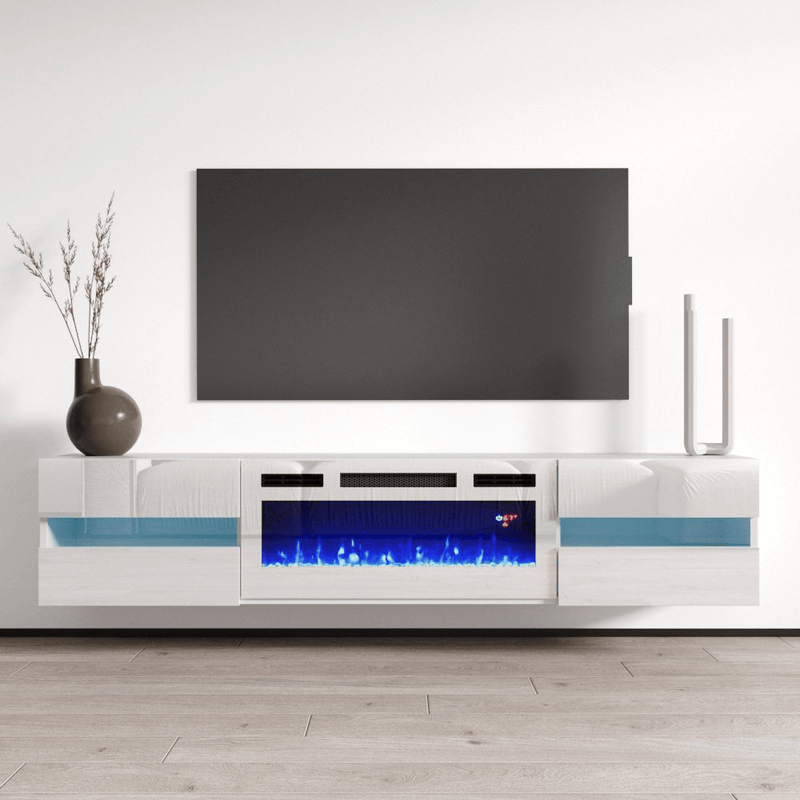 Metro WH-EF Wall Mounted Electric Fireplace 72" TV Stand - Meble Furniture