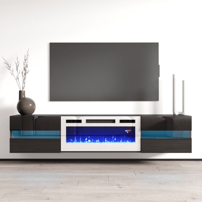 Metro WH-EF Wall Mounted Electric Fireplace 72" TV Stand - Meble Furniture