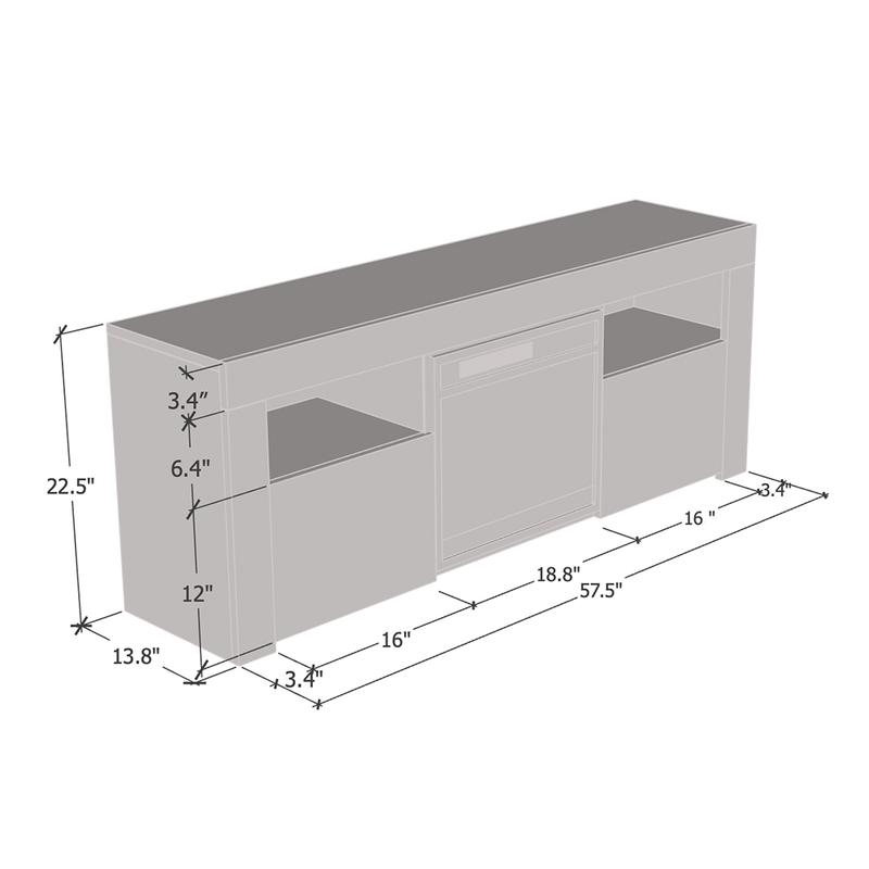 Milano 145EF Electric Fireplace 58" TV Stand - Meble Furniture