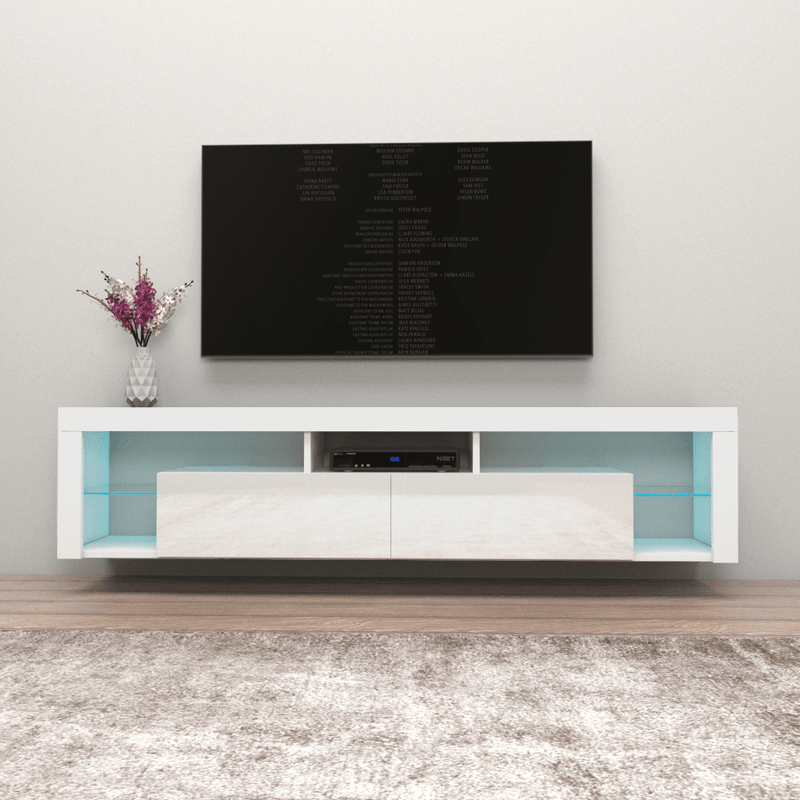 Milano 200 Wall Mounted Floating 79" TV Stand - Meble Furniture