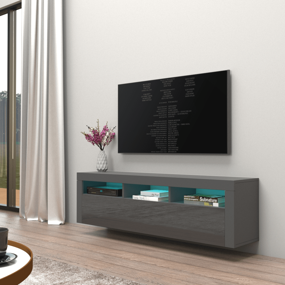 Grey floating tv unit deals