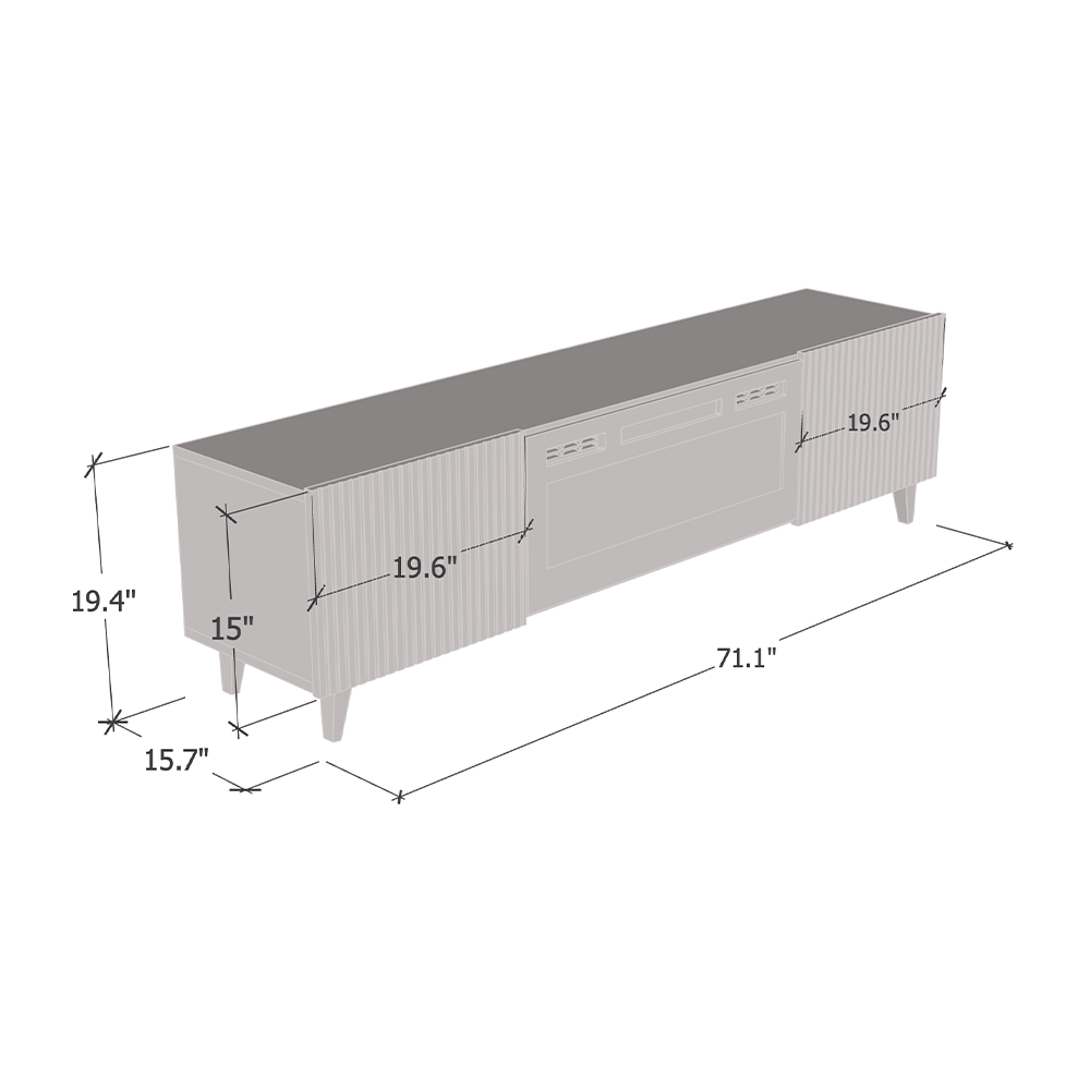 Pafos BL-EF 71" Electric Fireplace TV Stand - Meble Furniture