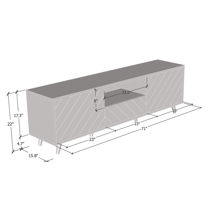 Paris 71" TV Stand - Meble Furniture