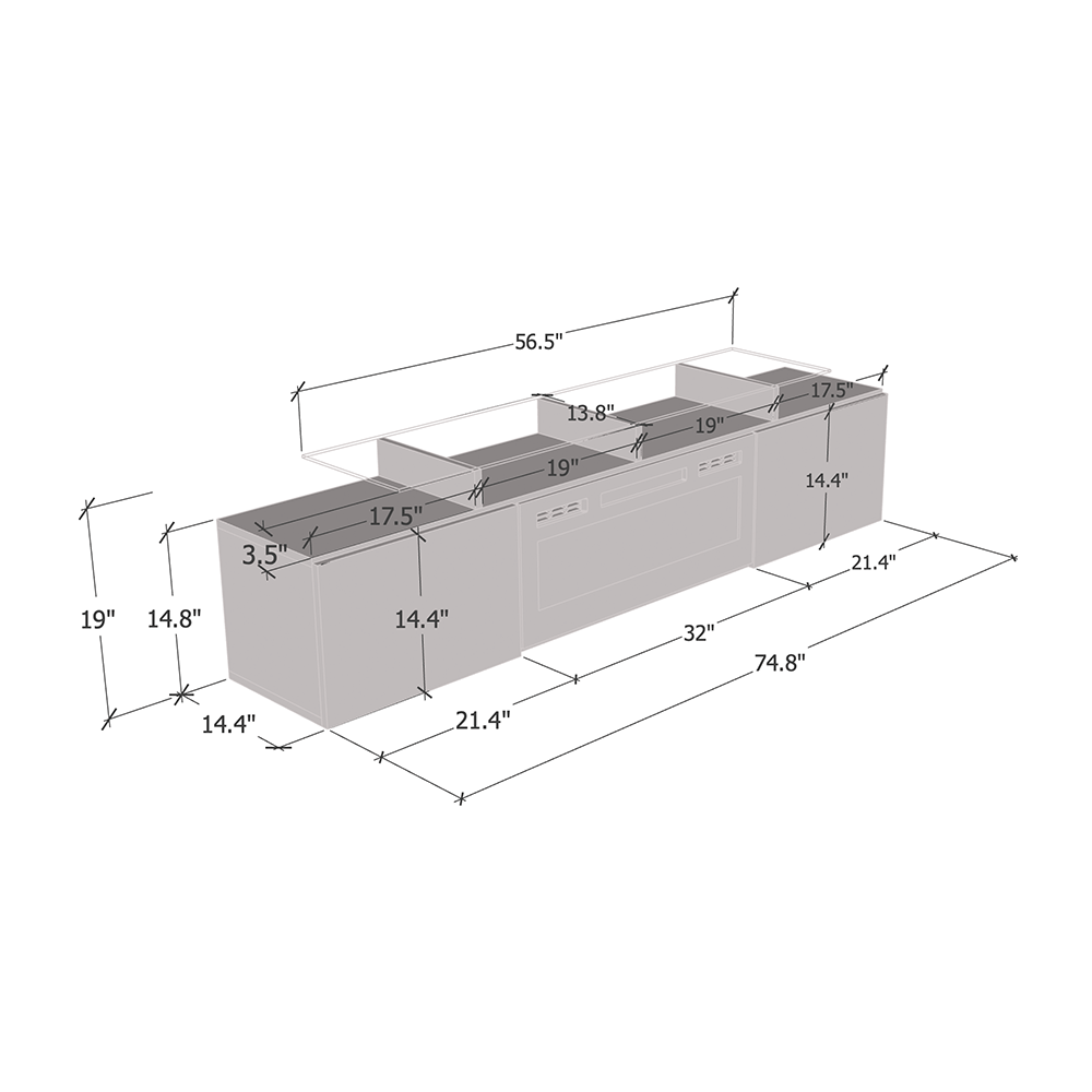 Rova WH-EF Electric Fireplace 75" TV Stand - Meble Furniture