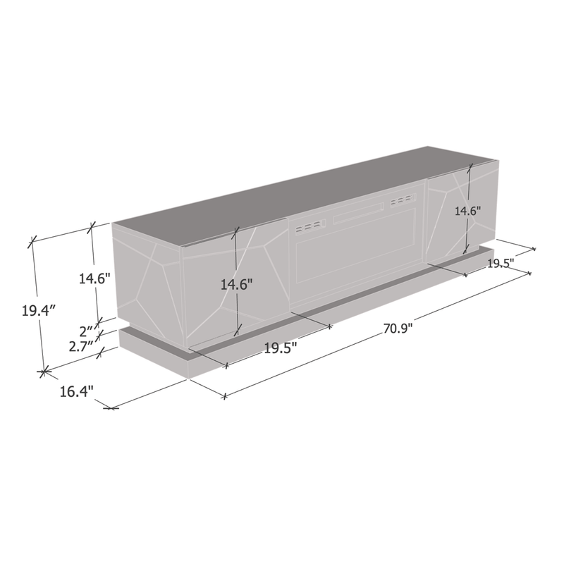 Shu BL-EF Electric Fireplace 71" TV Stand - Meble Furniture