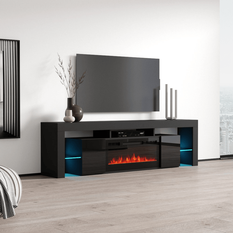 Soleo BL-EF Electric Fireplace 79" TV Stand - Meble Furniture