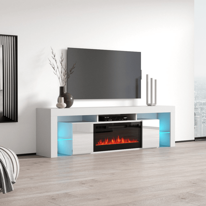 Soleo BL-EF Electric Fireplace 79" TV Stand - Meble Furniture